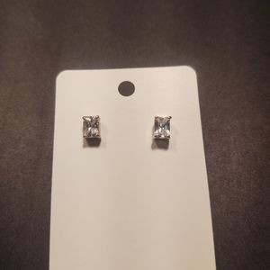 Silver diamond earrings
